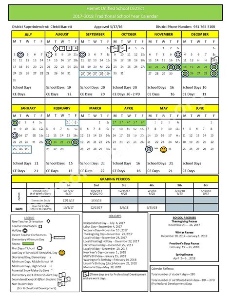 Hemet Unified School District School Calendar 2024 - Schoolcalendars.net