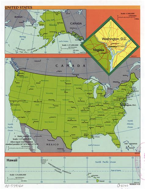 Large scale political and administrative map of the USA with major cities - 2000 | USA | Maps of ...