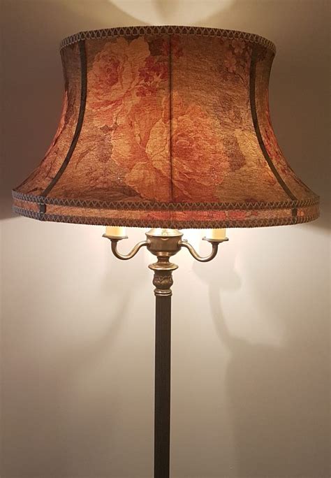 1940's Tri ligh floor lamp, I recovered the original shade with a floral fabric. The shade has a ...