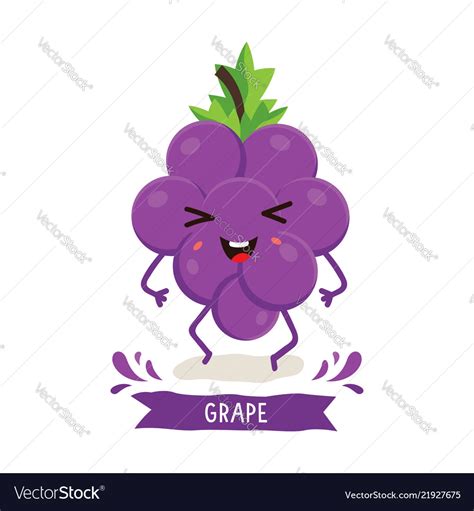 Cute grape character Royalty Free Vector Image