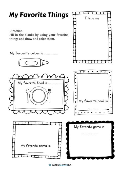 My Favorite Things Worksheets | WorksheetsGO