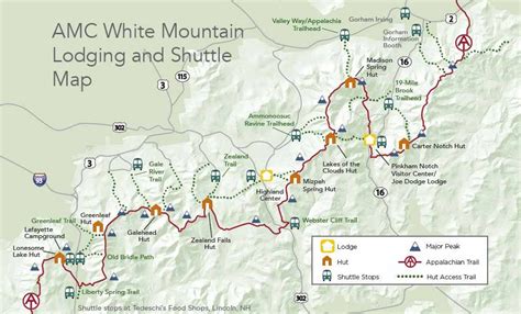 Hiker Shuttle Schedule - Appalachian Mountain Club | White mountains ...