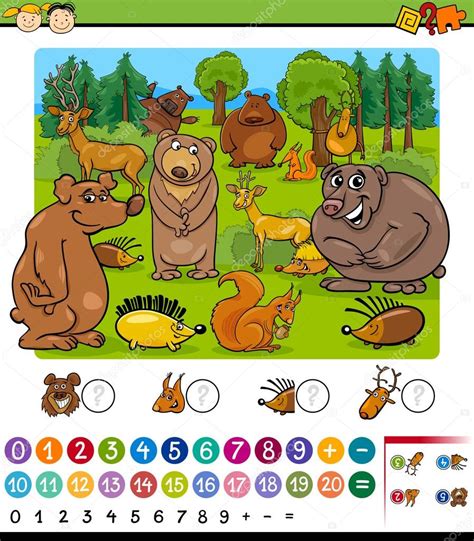 Counting animals cartoon game Stock Vector Image by ©izakowski #77886458