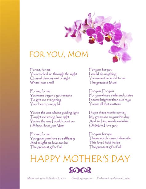 For You, Mom - Original Mother's Day song from Song Legacy