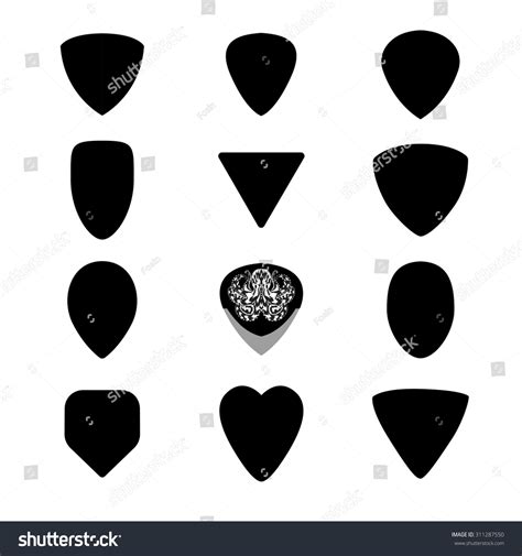 Guitar Picks Custom Shapes Different Types Stock Vector (Royalty Free ...