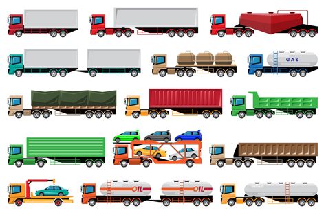 Various Types of Truck and Trailer. 34715478 Vector Art at Vecteezy