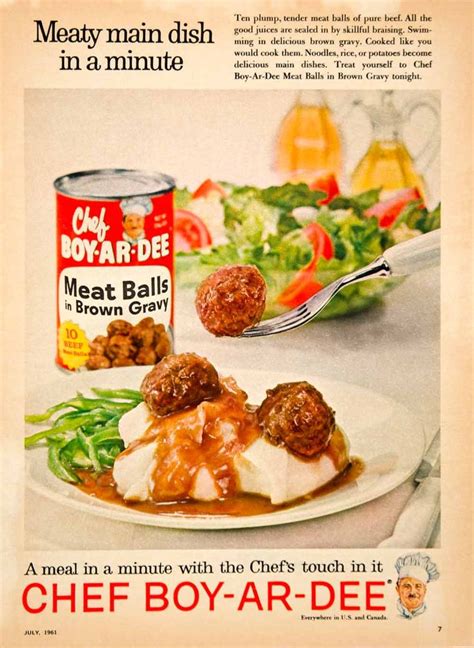 Vintage Chef Boyardee ad. | Retro recipes, Vintage recipes, Chef boyardee