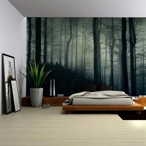 Wall26 A Dark and Misty Forest Wall Mural Removable | Etsy | Forest wall mural, Forest mural ...