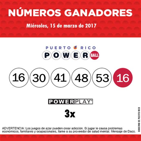 Loteria de Puerto Rico numeros ganadores de Powerball Miercoles 15 ...