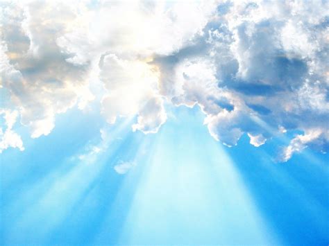 Download Sunbeam Sunshine Blue Sky Nature Cloud Wallpaper