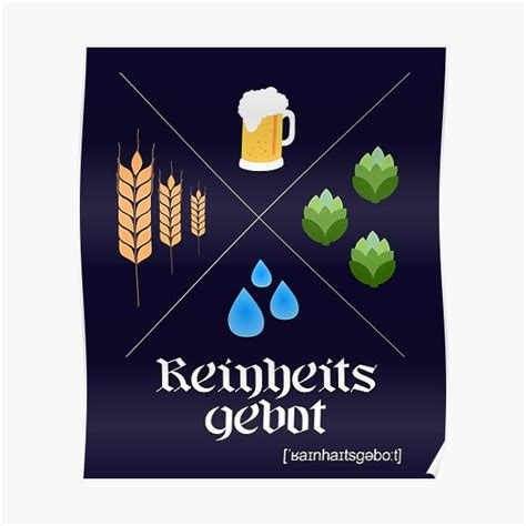 "German Beer Purity Law Reinheitsgebot " Poster for Sale by ...