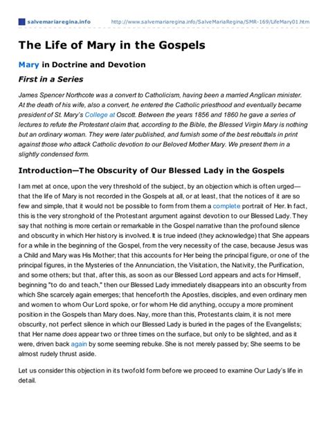 Mary in The Gospels Part 1 | PDF | Mary, Mother Of Jesus | Resurrection ...