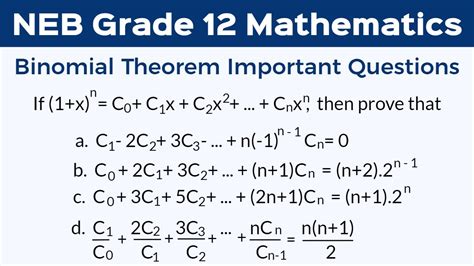 Binomial Theorem | Properties of Binomial Coefficient | NEB Class 12 Basic Maths | Sajha Notes ...