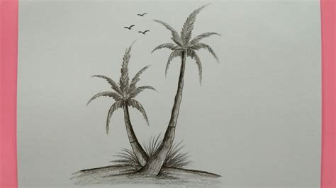 Cara Menggambar Pohon Kelapa - How To Draw A Palm Tree - YouTube