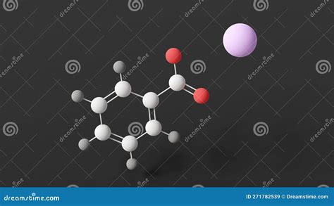 Sodium Benzoate Molecule, Molecular Structure, Food Preservative E211, Ball and Stick 3d Model ...