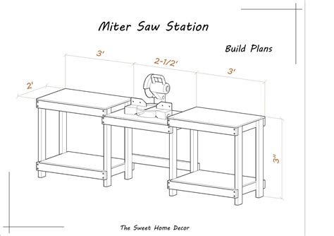 Diy Miter Saw Station plans in pdf for workshop. Workbench saw | Etsy