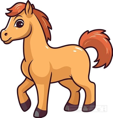 Horse Clipart-cute playful smiling horse clip art