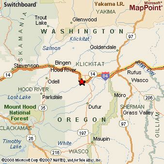 The Dalles, Oregon Area Map & More