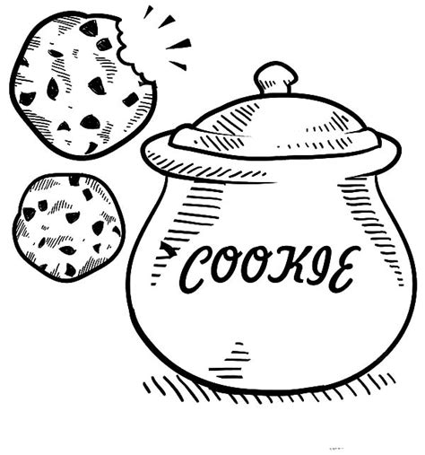 Cookie Jar Sketch Coloring Pages | Coloring Sky