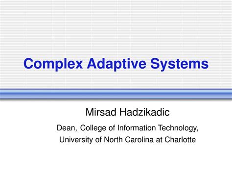 PPT - Complex Adaptive Systems PowerPoint Presentation, free download - ID:5746866