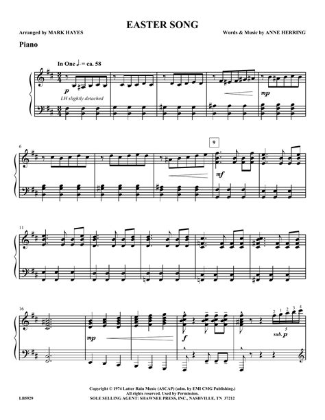 Easter Song - Piano | Sheet Music Direct