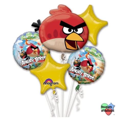 Angry Birds - Red Bird - Bouquet of Foil Balloons | Balloon Warehouse™