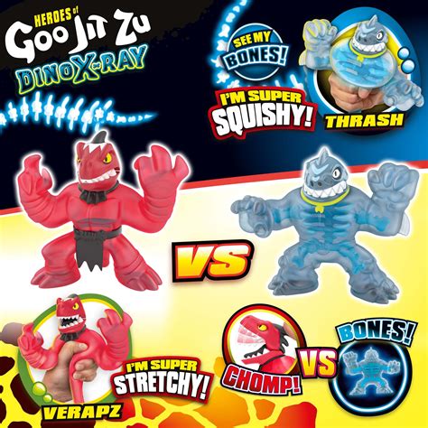 Buy Heroes of Goo Jit Zu DINO X-RAY VERSUS PACK - THRASH VS VERAPZ,41192 Online at desertcart UAE