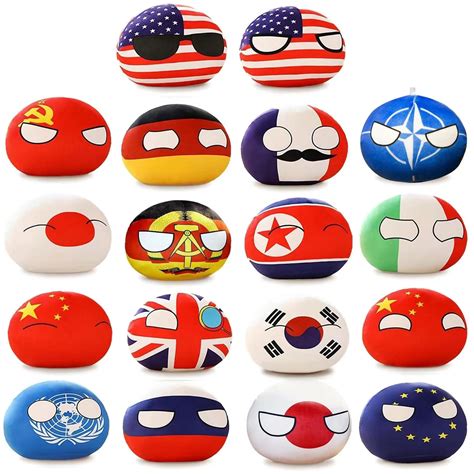 Buy 18pcs Countryballs Polish Ball Plush Toy Usa France Canada England Germany Japan China Short ...