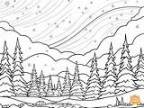 Northern Lights Coloring Page For Adults  Free Printable sketch template