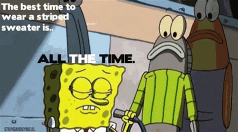 Striped Sweater GIF - Striped Sweater Spongebob - Discover & Share GIFs