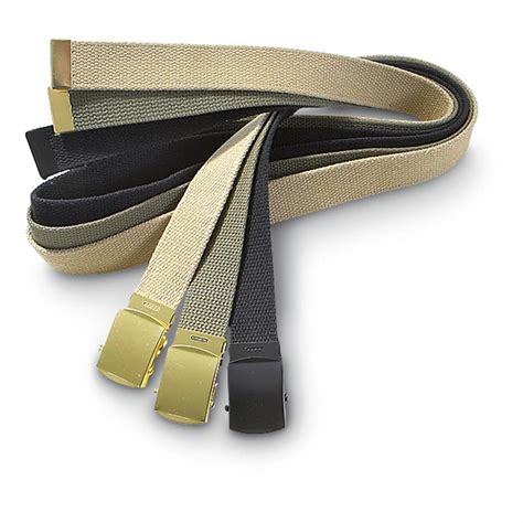 Military-Style Web Belts with Roller Buckles, 3 Pack - 186776, Tactical ...