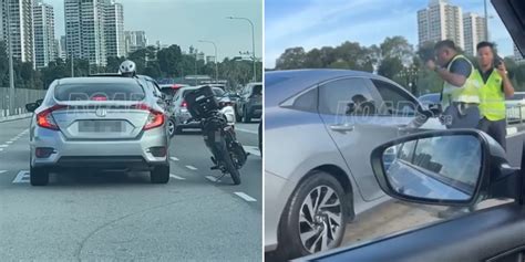 S’pore-Registered Car Uses Bus Lane Towards Woodlands Checkpoint, Traffic Police & ICA Officers ...