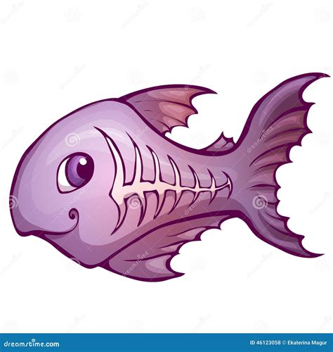 Vector Illustration Of X-ray Fish In Cartoon Style Stock Vector - Image: 46123058