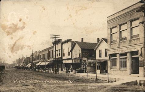 Main Street Prophetstown, IL Postcard