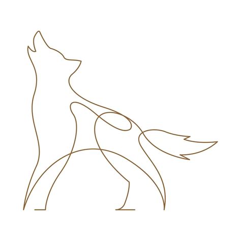 Premium Vector | Wolf line art logo design