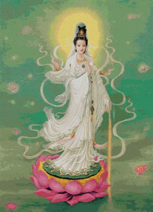 Chinese Goddess of Beauty | Quan Yin - The Chinese Goddess of Mercy - 9 cross stitch kits ...