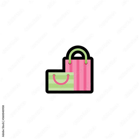 Shopping Bags Vector Icon. Isolated Bag Cartoon Style Emoji, Emoticon Illustration Stock Vector ...