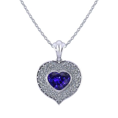 Heart Shaped Sapphire Necklace - Jewelry Designs