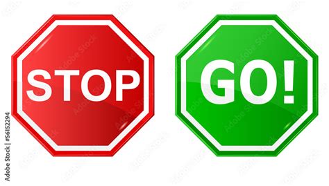 Vector illustration of sign : Stop and Go. Stock Vector | Adobe Stock