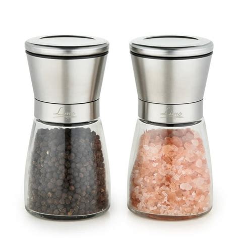 LUXURY Salt And Pepper Grinder Kitchen Set - Stainless Steel Pepper and Salt M.. - Walmart.com ...