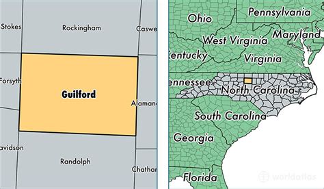 Guilford County, North Carolina / Map of Guilford County, NC / Where is ...