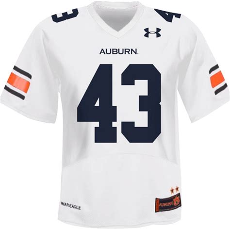 Under Armour Auburn Tigers #43 Replica Football Jersey - White - Unique ...