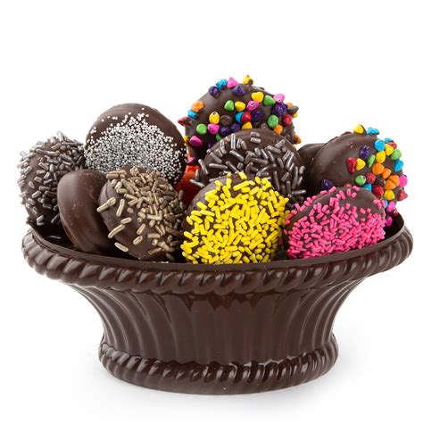 Chocolate Covered Cookies In Chocolate Basket • Non-Dairy (Parve) Dark ...