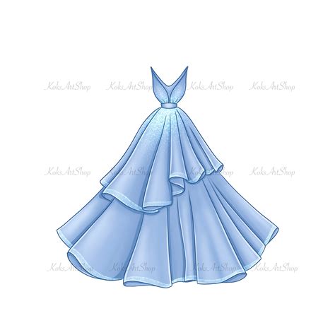 Fashion Dress Clipart Fashion Dress PNG Princess Dress | Etsy