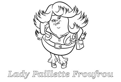 Brigitte with her new identity - Trolls Kids Coloring Pages