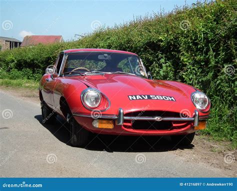 Red Jaguar E Type 1960s Editorial Photography - Image: 41216897