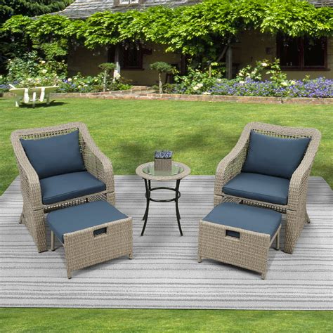 Outdoor Patio Conversation Sets Clearance - Rattan Clearance 4pcs Portia Poolside Bistro ...