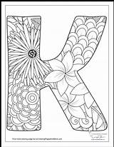 K Coloring Pages For Adults sketch template