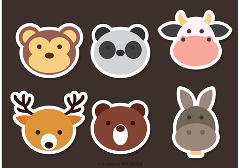 Cute Animal Face Vector Icons 90690 Vector Art at Vecteezy