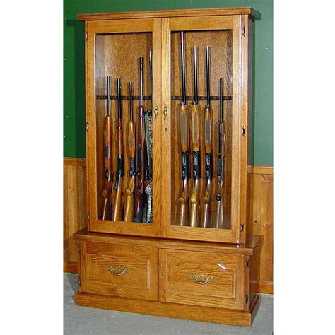 Scout 910 Gun Cabinet - Solid Oak - 12-Gun GS910